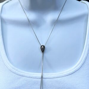 Vanessa Mooney Silver Lariat Necklace